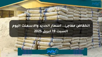 انخفاض مفاجئ.. أسعار الحديد والأسمنت اليوم السبت 19 أبريل 2025